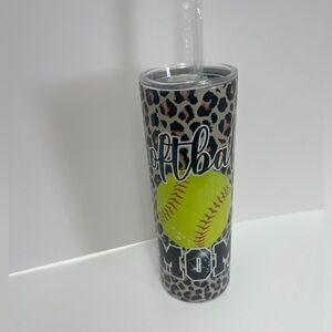 Softball Mom Leopard Print 20 oz. Tumber